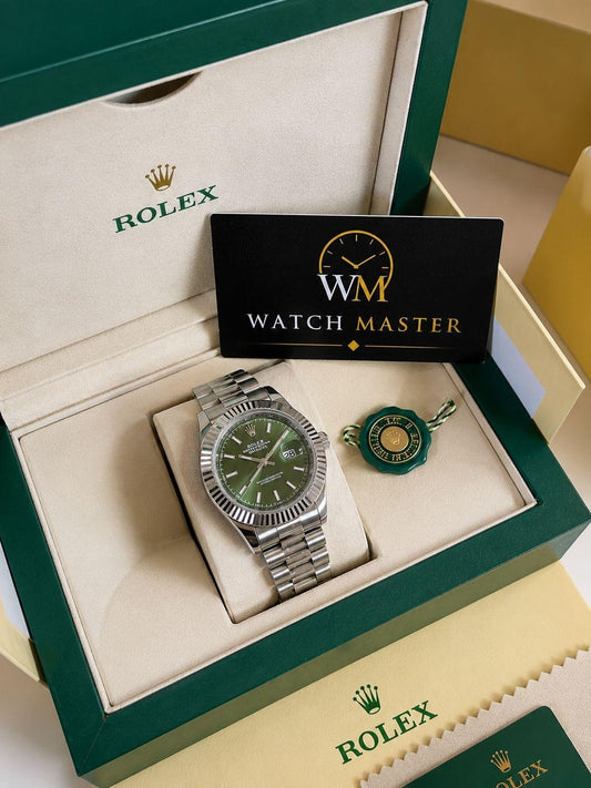 Silver Green Exclusive Day Date Premium Watch for Men