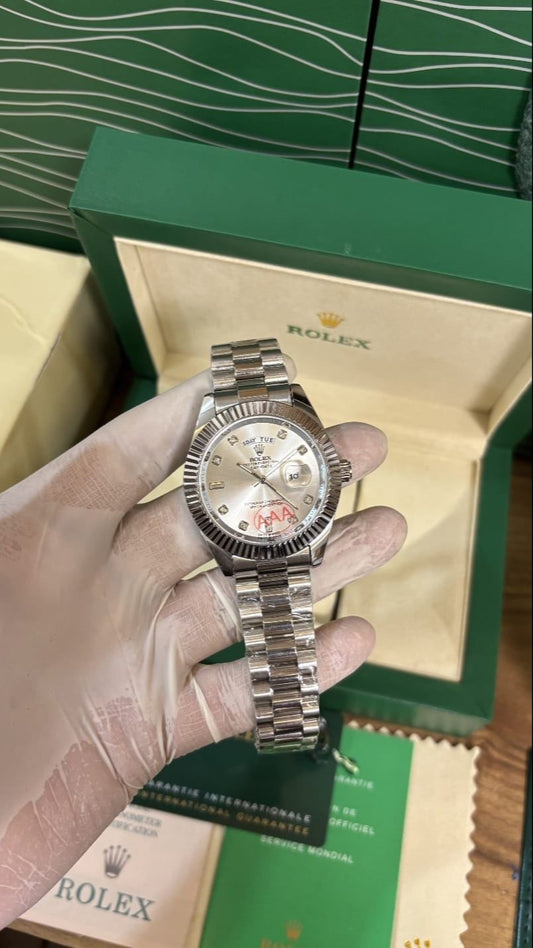 Silver Luxury Date Just Premium Watch for Men