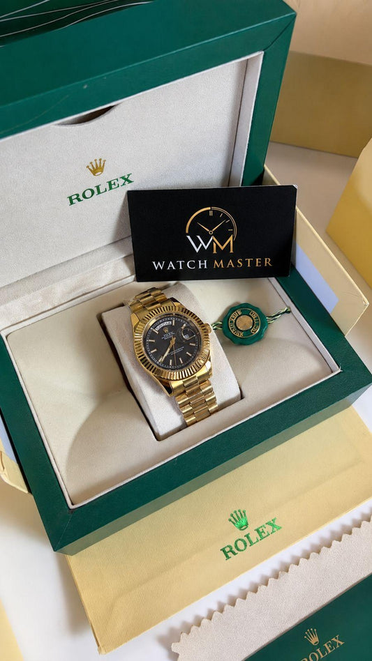 Gold Black Exclusive Day Date Premium Watch for Men