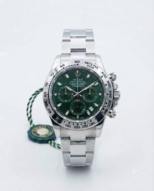 Rolex Daytona chronograph Silver Green Dial