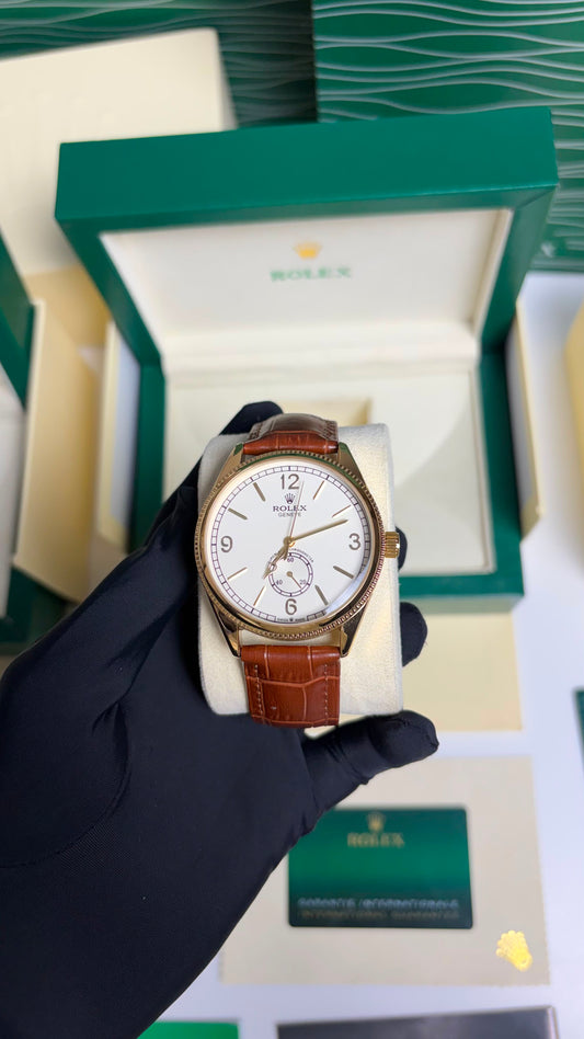 Rolex Oyster Perpetual 1908 Gold Leather Strap Automatic