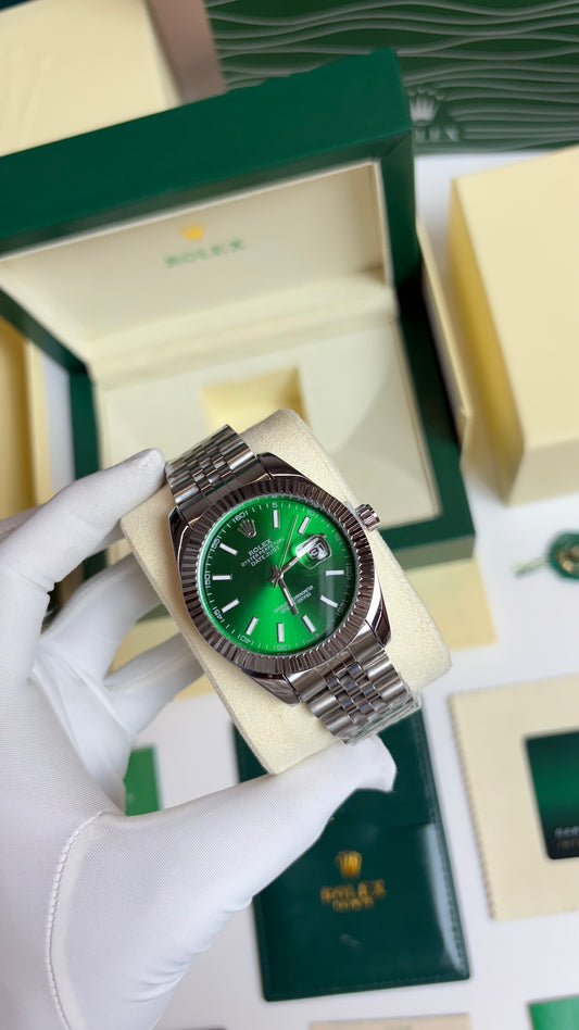 Rolex Oyster Perpetual Date Just Silver Green