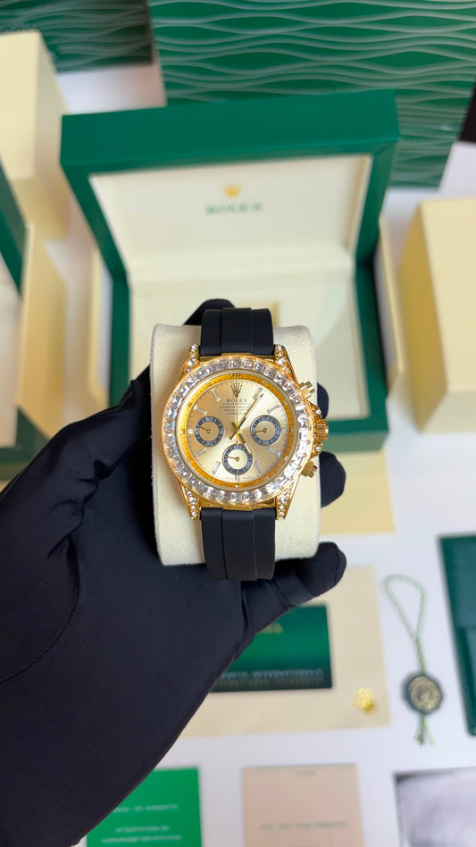 Rolex Oyster Perpetual Daytona Gold Dial Silicon Strap