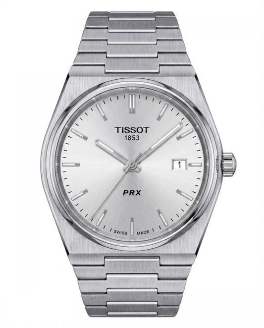 Tissot 1853 Prx Silver White Plain Dial Quartz Movement