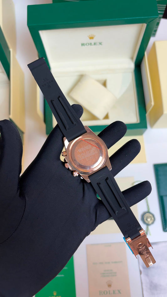 Rolex Oyster Perpetual Tiger Rose Gold Silicon Strap