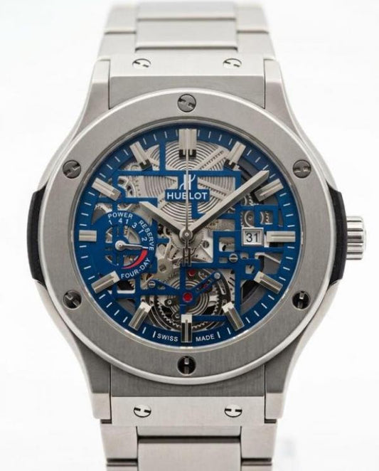 Hublot Big Bang Tourbillon Silver Blue Dial
