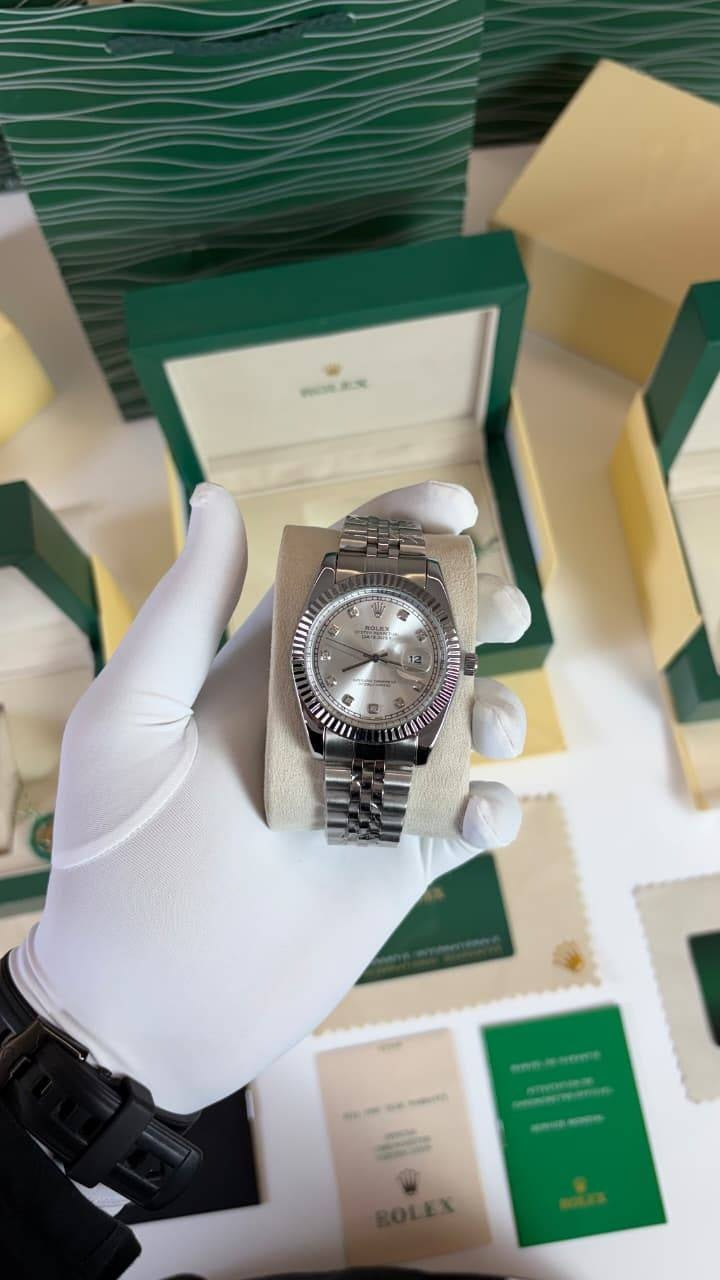 RLX PREMIUM QUALITY DAY DATE SILVER WHITE