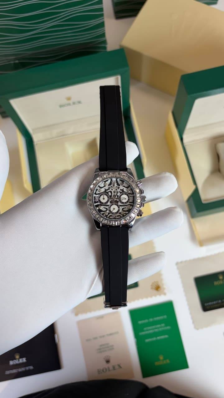 Diamond Silicon Strap Elite Daytona Premium Watch for Men