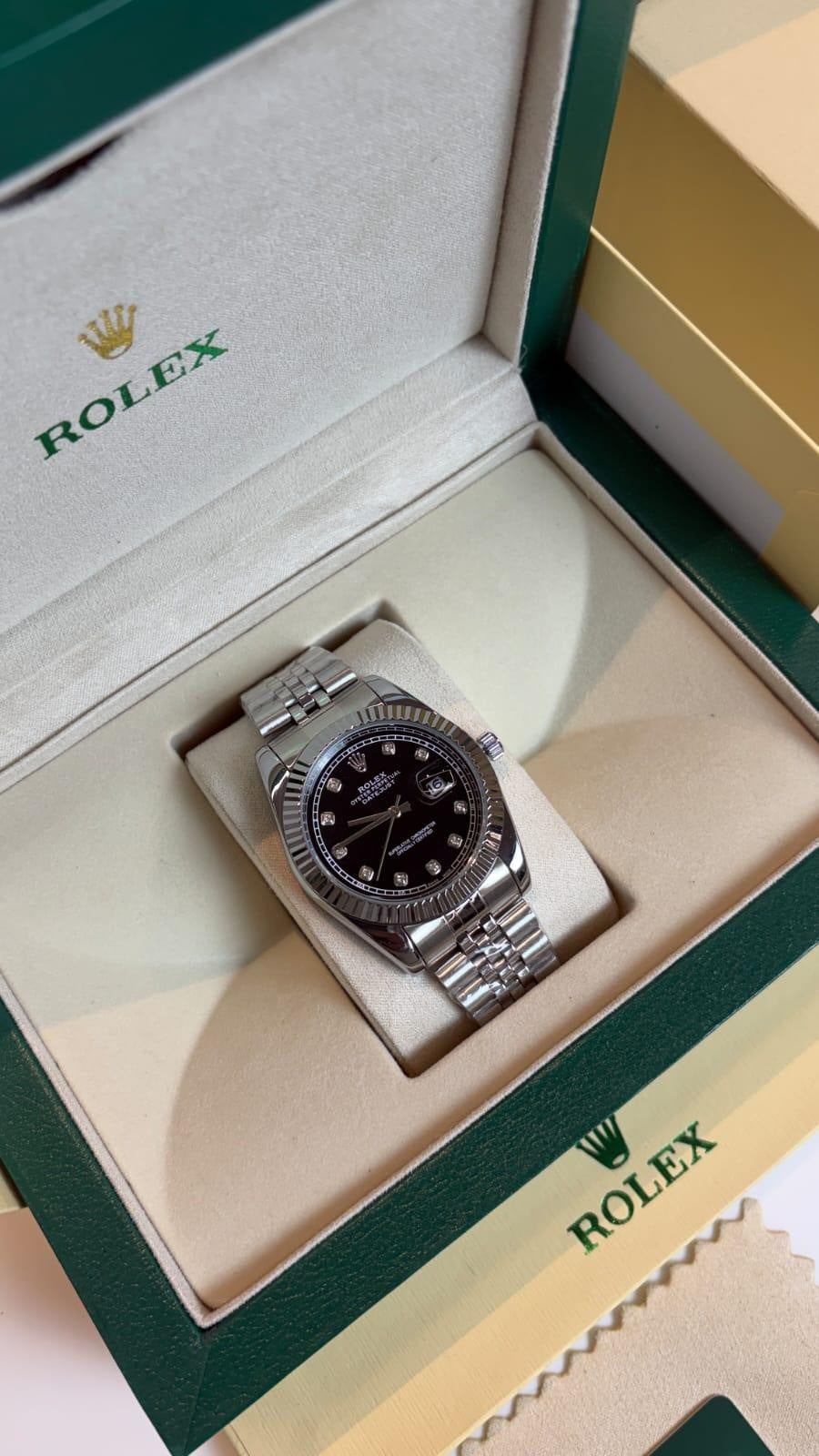 Black Silver Signature Date Just Premium Watch for Men