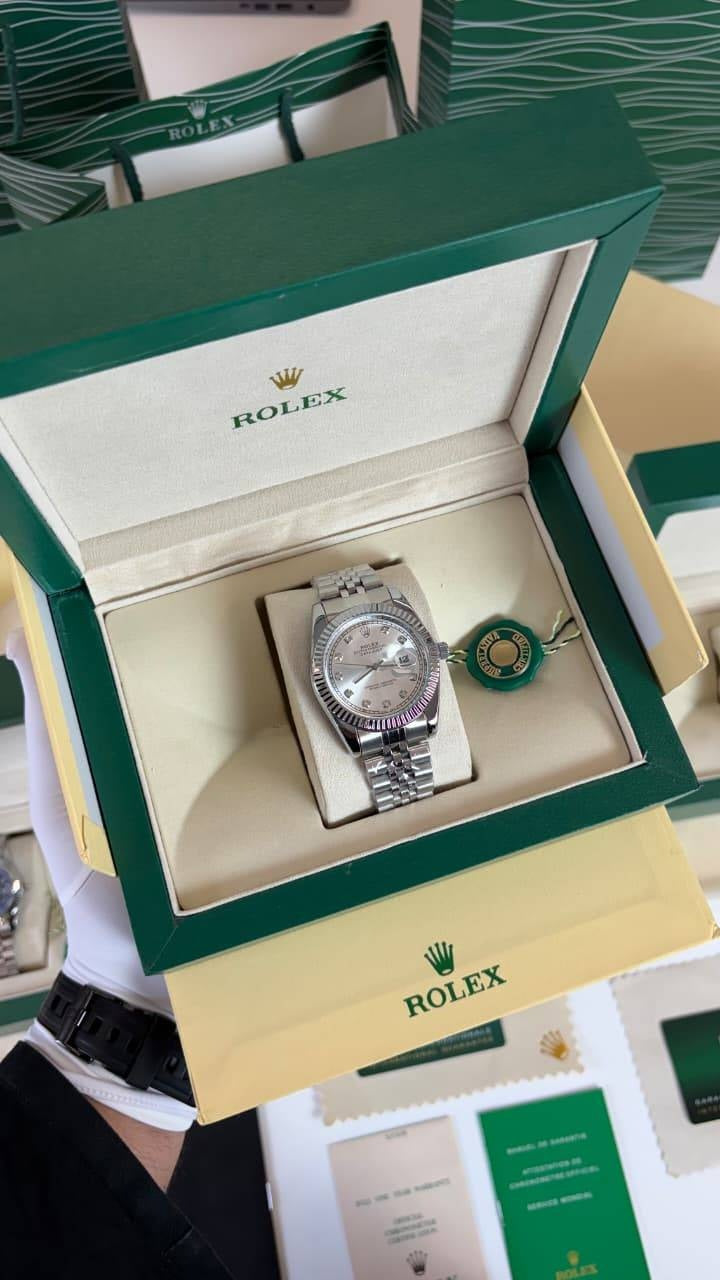 RLX PREMIUM QUALITY DAY DATE SILVER WHITE