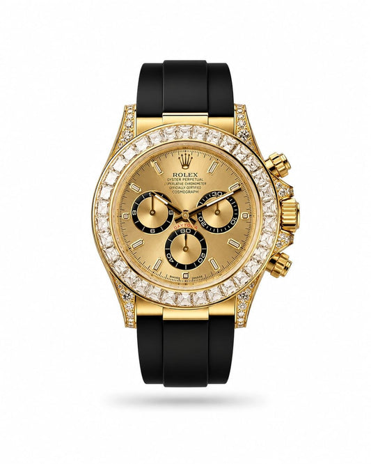 Gold Silicon Strap Signature Daytona Premium Watch for Men