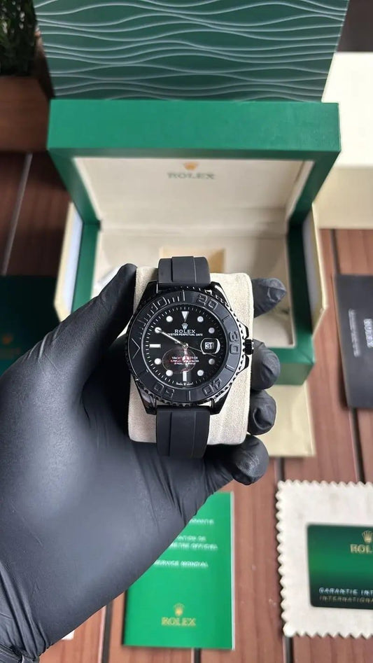 Silver Black Luxury Yacht Master Premium Watch for Men