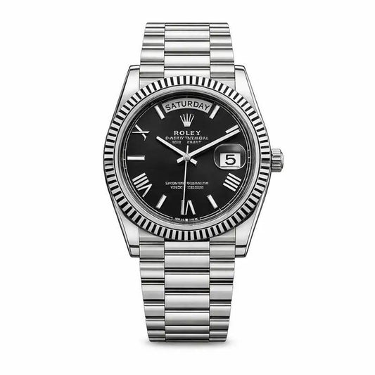 Black Silver Classic Day Date Premium Watch for Men