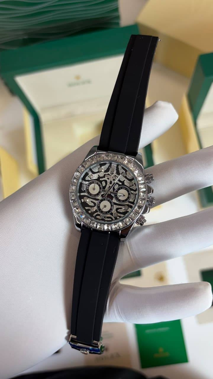 Diamond Silicon Strap Elite Daytona Premium Watch for Men