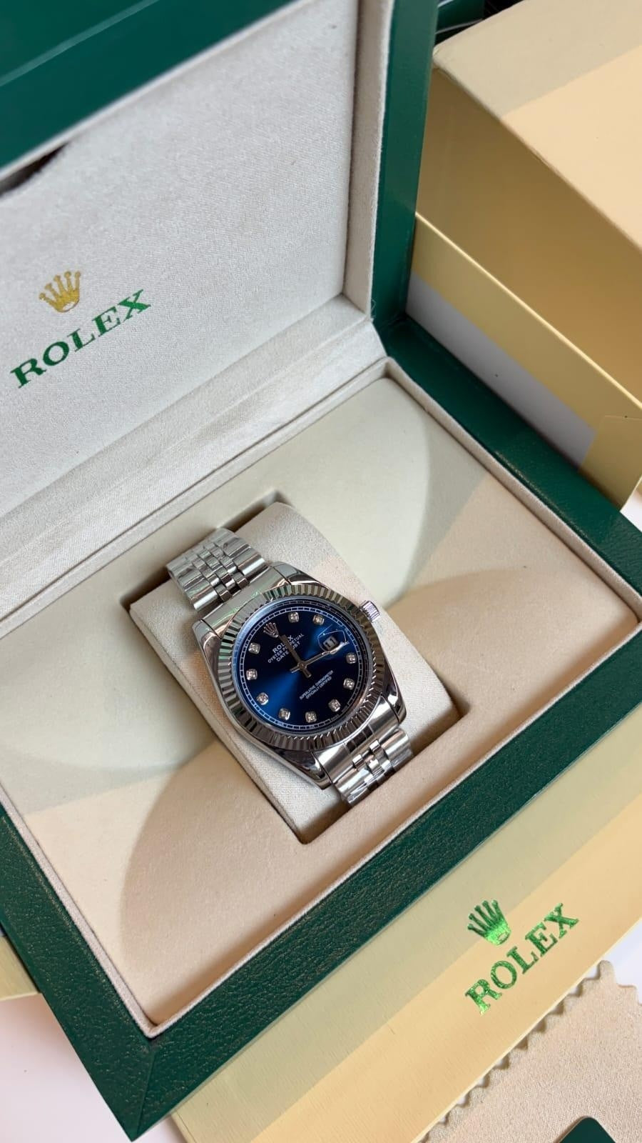 Blue Silver Royal Day Date Premium Watch for Men