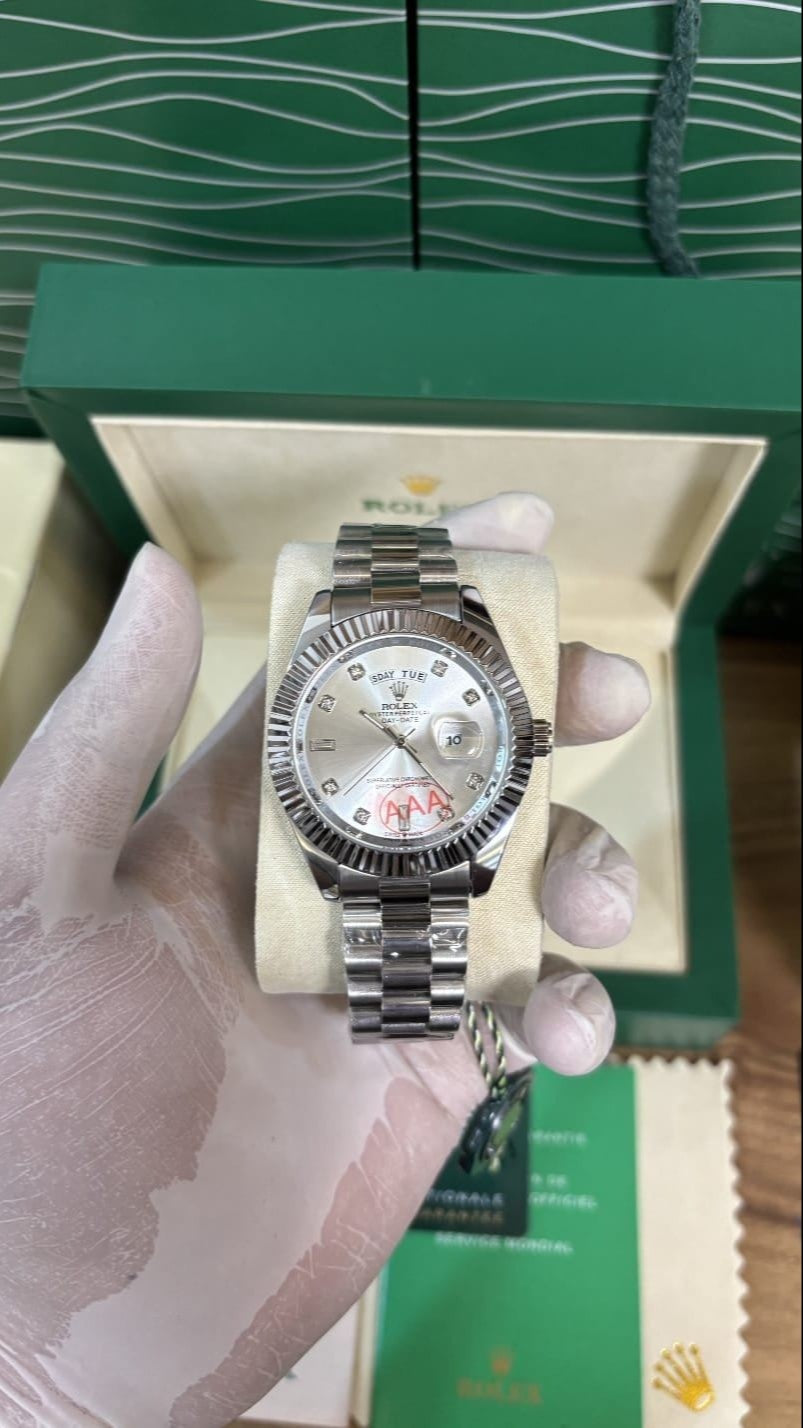 Silver Luxury Date Just Premium Watch for Men