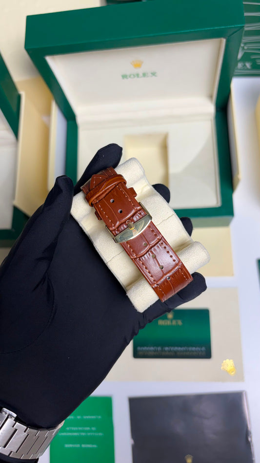 Rolex Oyster Perpetual 1908 Gold Leather Strap Automatic