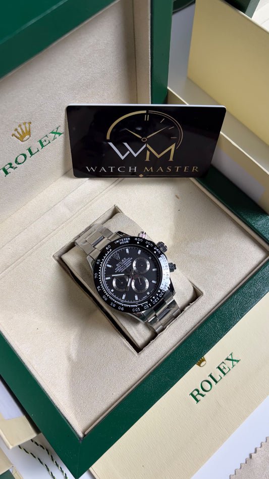 Rolex Oyster Perpetual Daytona Silver Black Watch