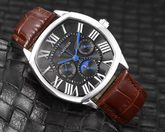 Cartier Diaster Square Brown Silver Black