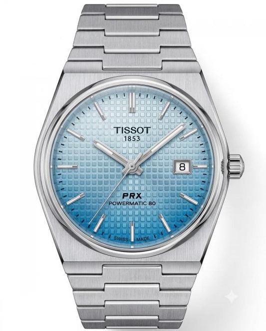 Tissot 1853 Prx Silver Sky blue White Dial Quartz Movement