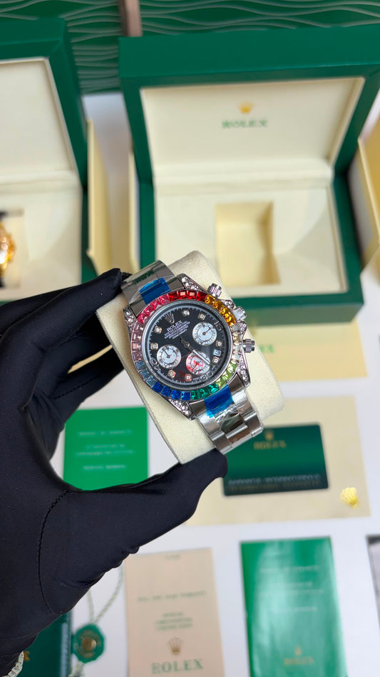 Rolex Oyster Perpetual Rainbow Silver Daytona Chronograph