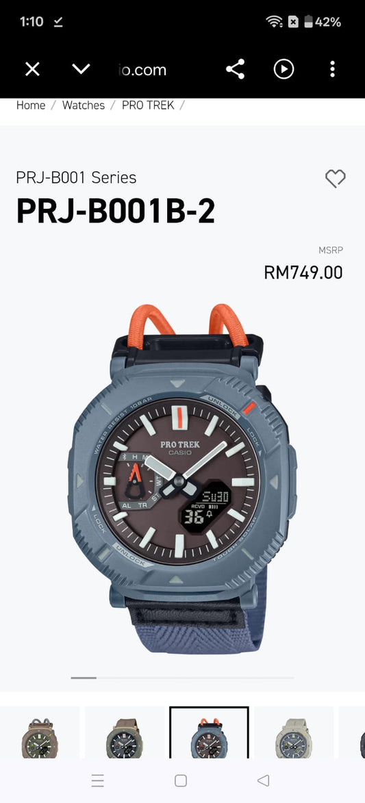 Casio Pro Trek PRJ-B001B-2 Blue