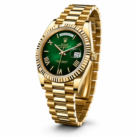 Rolex Oyster Perpetual Day Date 40 Battery Gold-Green