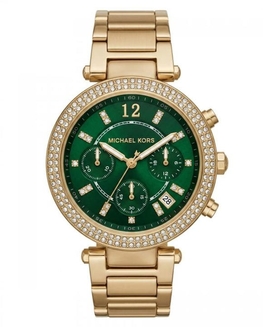 Micheal kors Paker gold green dail