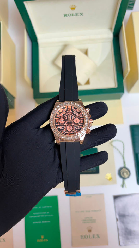 Rolex Oyster Perpetual Tiger Rose Gold Silicon Strap