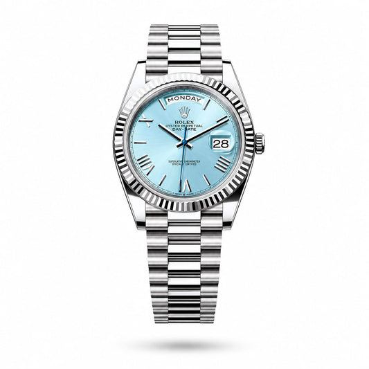 Sky Blue Elegant Day Date Premium Watch for Men