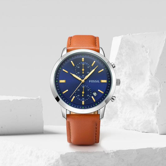 Fossil Townsman Chronograph LightBrown-Silver-Blue
