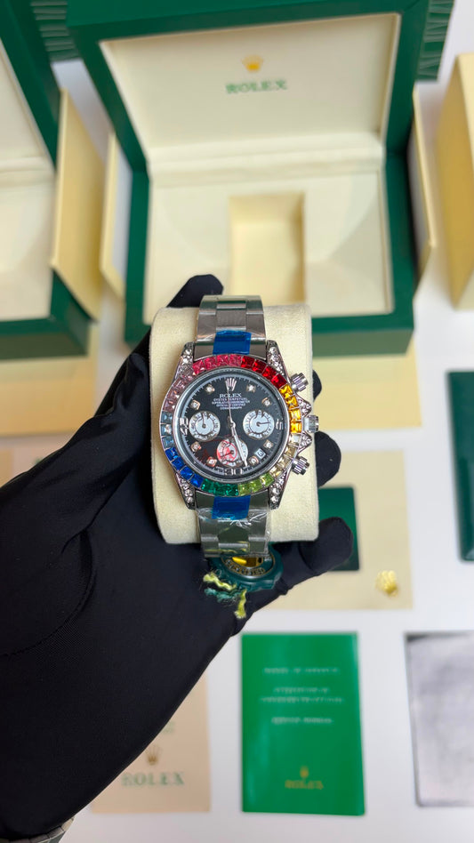 Rolex Oyster Perpetual Rainbow Silver Daytona Chronograph
