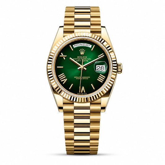 Rolex Oyster Perpetual Day Date 40 Battery Gold-Green