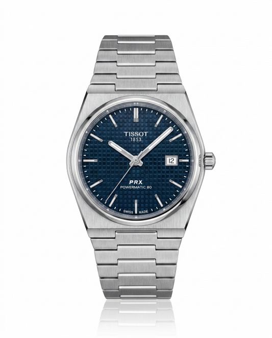 Tissoot 1853 Prx Silver Blue Dial Quartz Movement
