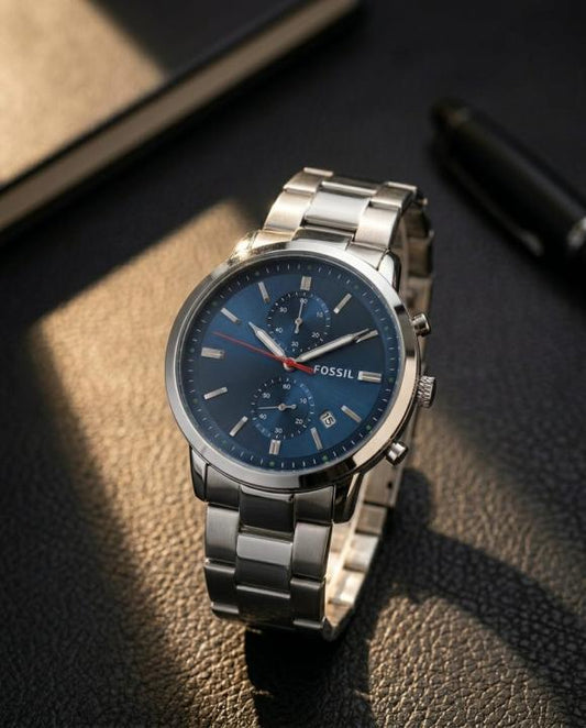 Fossil Minimalist Chronograph Silver-Blue