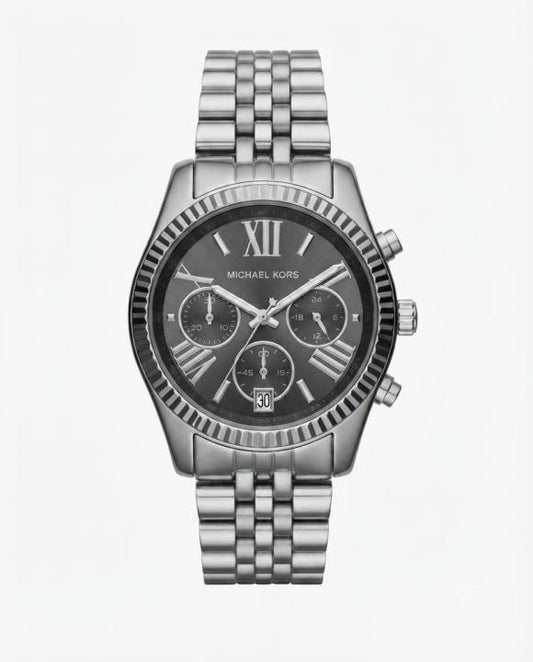 Micheal kors Lexington Mk8602 Silver Black Dial