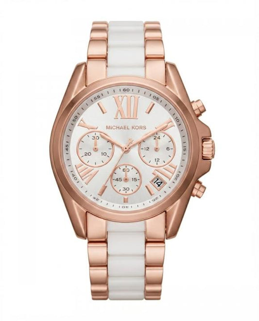 Micheal Kors Bradeshaw  Two Tone Rose Gold White