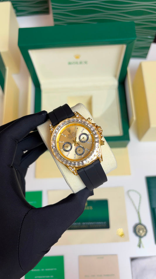 Rolex Oyster Perpetual Daytona Gold Dial Silicon Strap