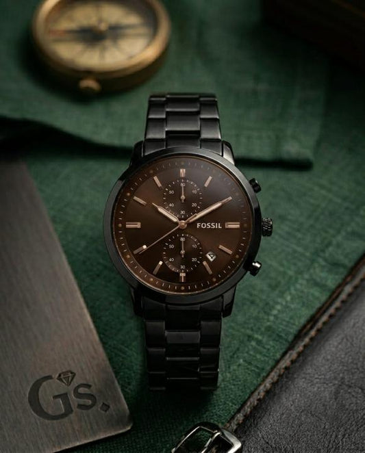 Fossil Minimalist Chronograph Black-Brown