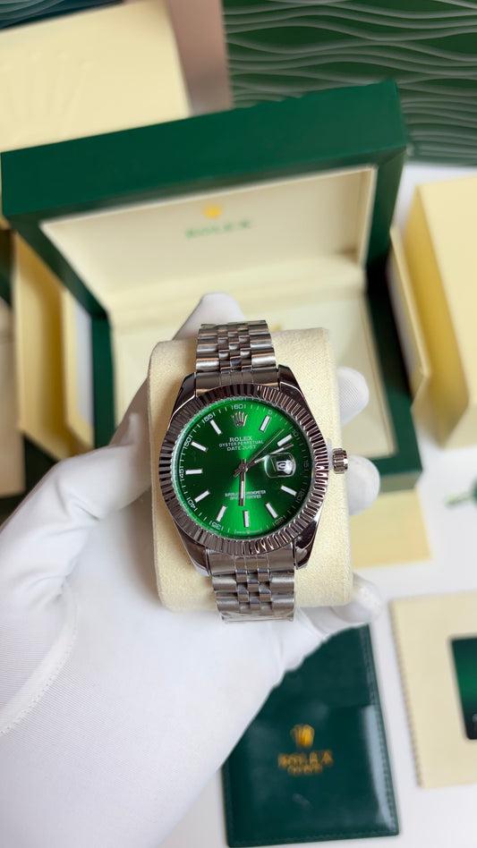 Rolex Oyster Perpetual Date Just Silver Green