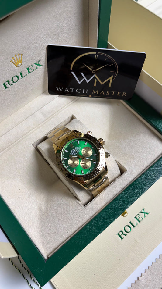 Rolex Oyster Perpetual Daytona Gold Green Watch