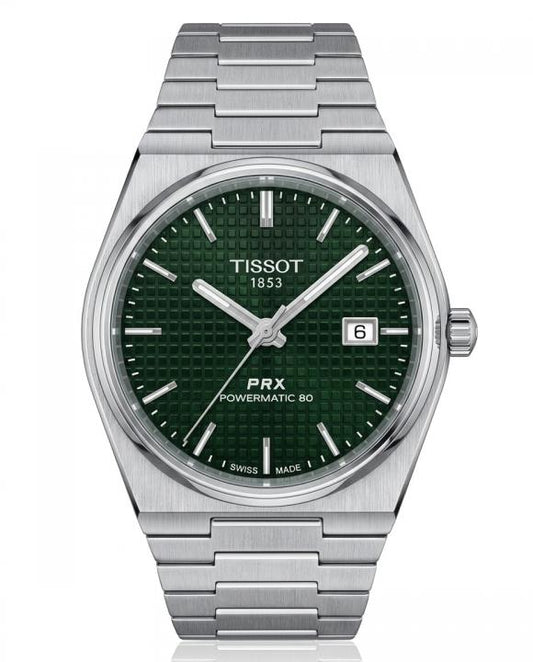 Tissot 1853 Prx Silver Green Dial Quartz Movement