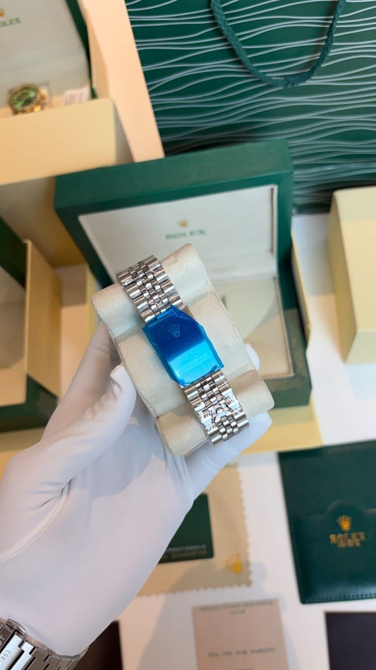 Blue Silver Royal Day Date Premium Watch for Men